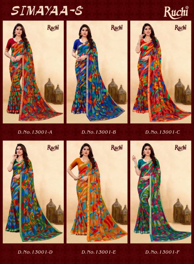 Ruchi Simayaa 8th Regular Wear Wholesale Printed Sarees Catalog